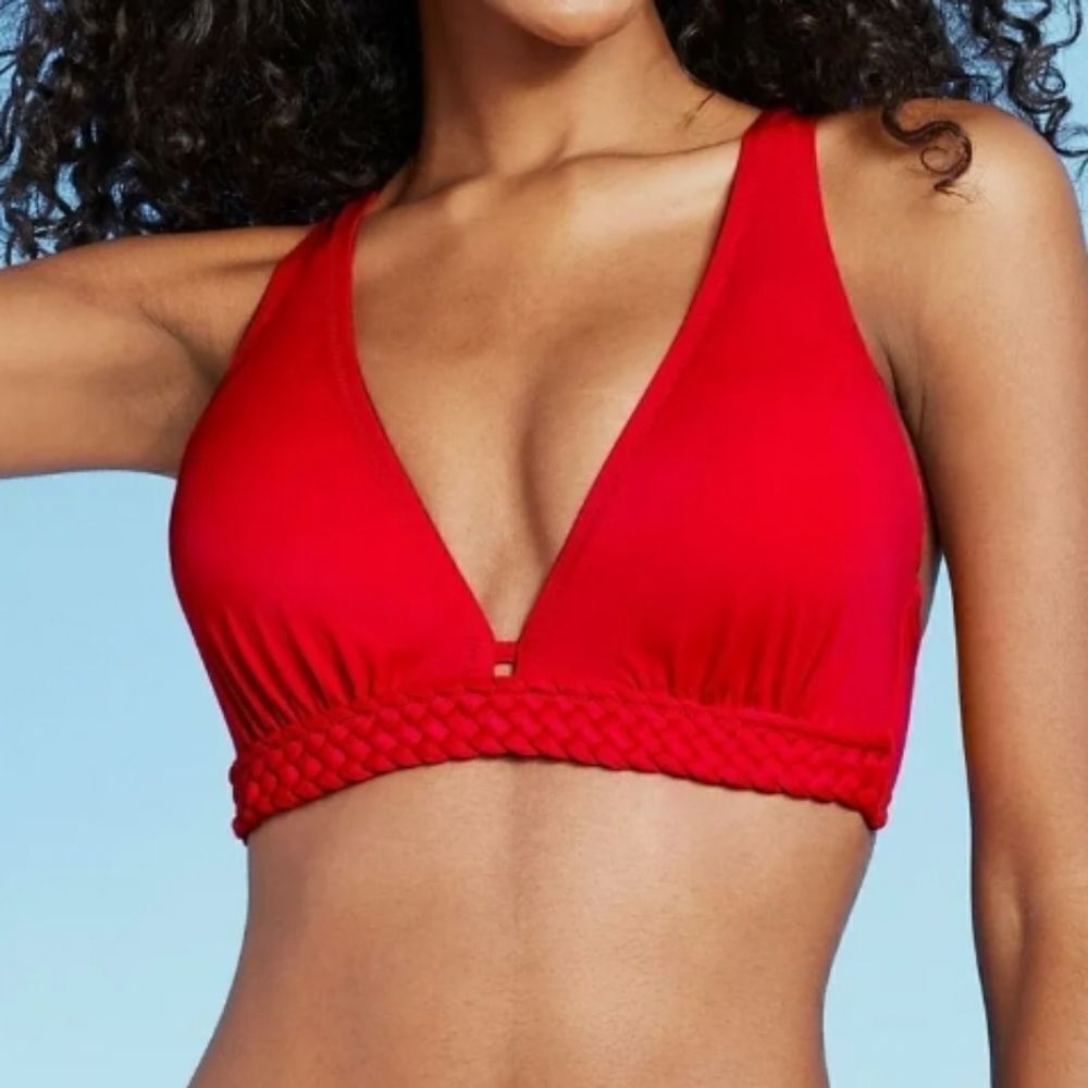 Shade & Shore Women's Push-Up Braid Trim Detail Bikini 32B